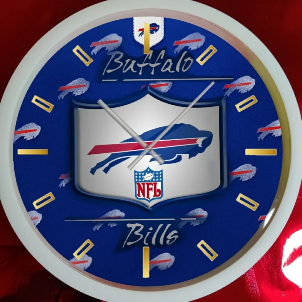 Buffalo Bills wall clock with led lights and remote